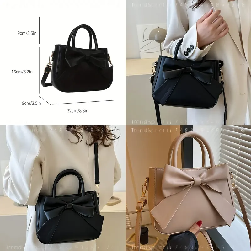 Women'S Bags Handbags - Elegancka czarna torebka z kokardą dla