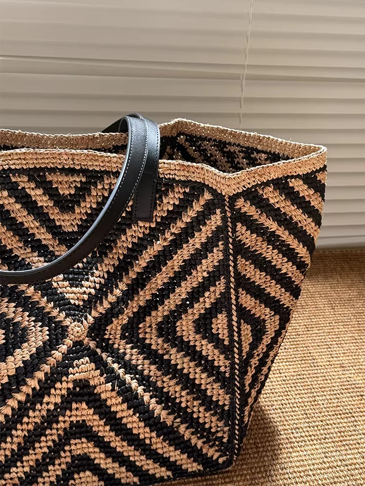 Duża, luźna torba na ramię z r – Women'S Raffia Bags recenzja i cena